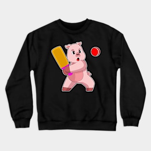 Pig Cricket Cricket bat Crewneck Sweatshirt